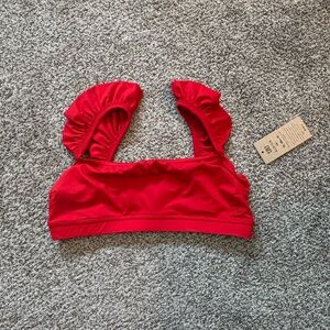 Albion Red Bella Crop Swim Top